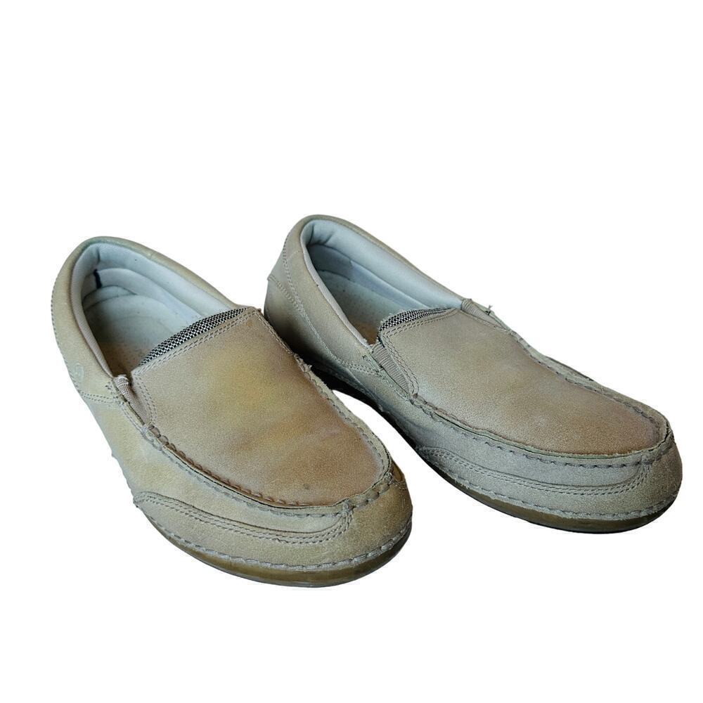 Rockport Men's Beige Leather Slip-On Loafers Size 9 Casual Comfort